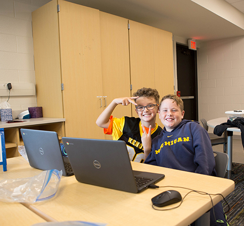 KHPS Central Feature1 060223 two young male students in class
