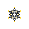 Calendar Icon Black And Gold Snowflake