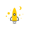 Calendar Icon Black And Gold Spaceship