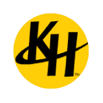 Kenowa hills logo made up of a golf circle and black KH
